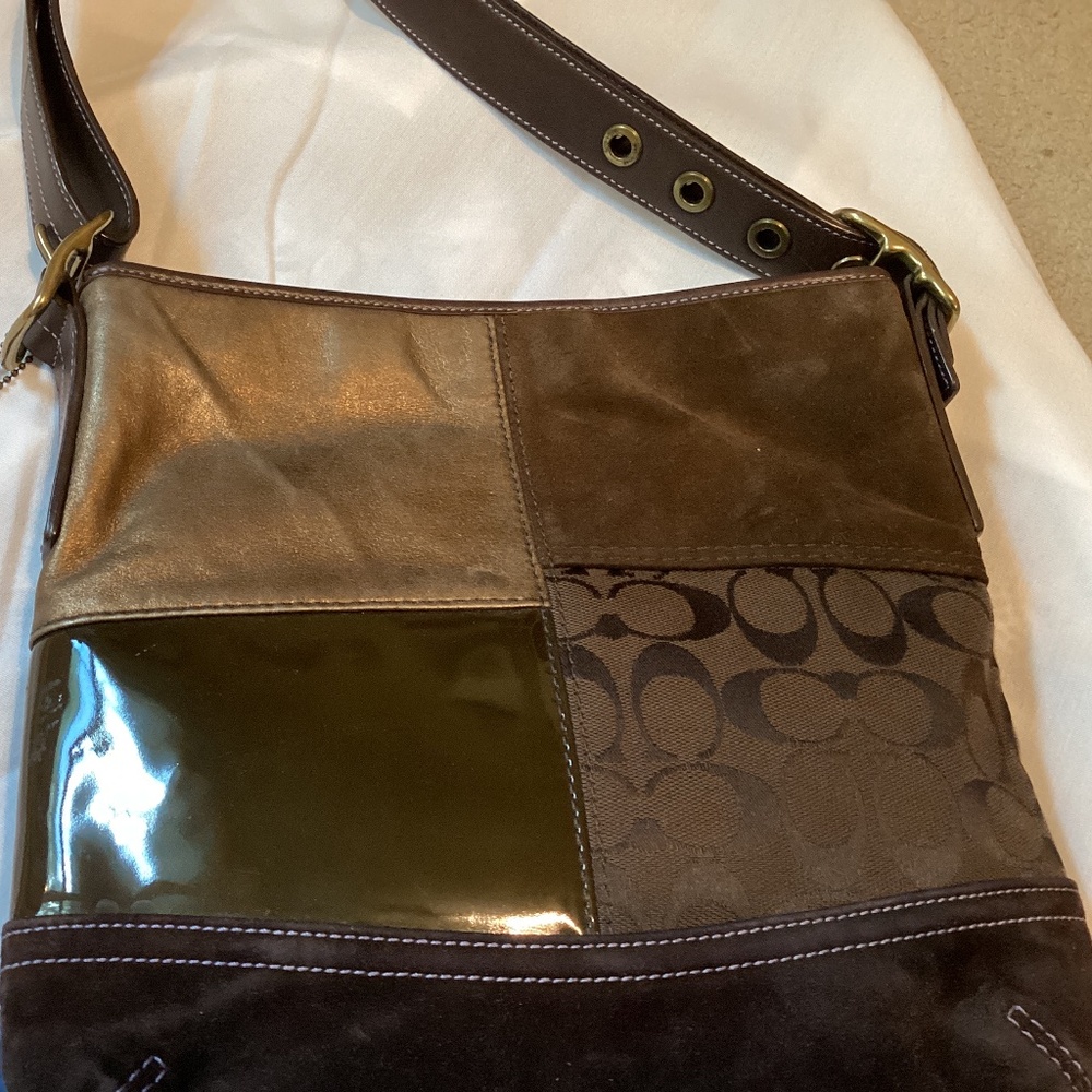 Coach Patchwork Leather Purse Handbag Euc Multico… - image 2